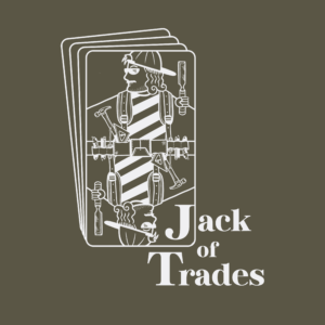 Jack of Trades Profile Image Logo - #f0f0f2 on #5a5645.png